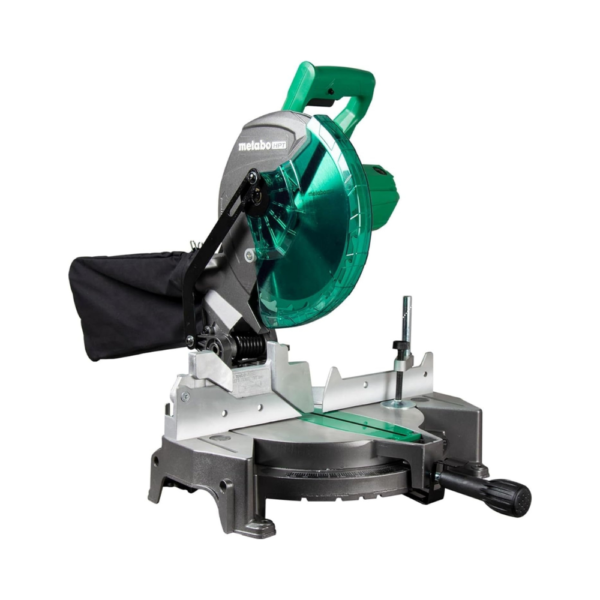 Metabo HPT 10-Inch Compound Miter Saw, 15-Amp Power Saw with Large 10-Inch Table, Precision Miter Angles, Single Bevel 0-45°, 24T TCT Blade, Positive Stops, Lightweight Design, C10FCGS