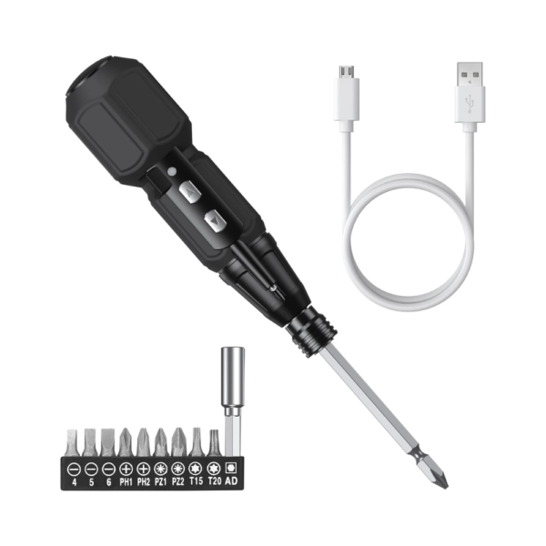 AMIR Electric Screwdriver Cordless, Rechargeable Power Screwdriver Set, Portable Home Repair Tool Kit with LED Light and USB Charging