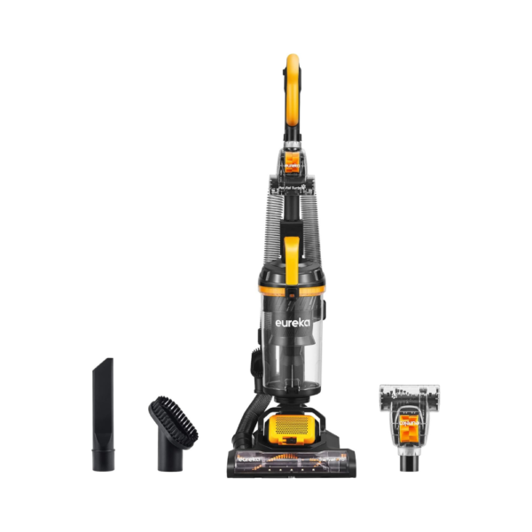 Eureka NEU350 PowerSpeed Upright Vacuum Cleaner LED Headlights, XL Dust Cup, Dual Cyclone Suction, Swivel Steering, Multi-Surface Brushroll, Pet Turbo Tool & Accessories – Bagless Design