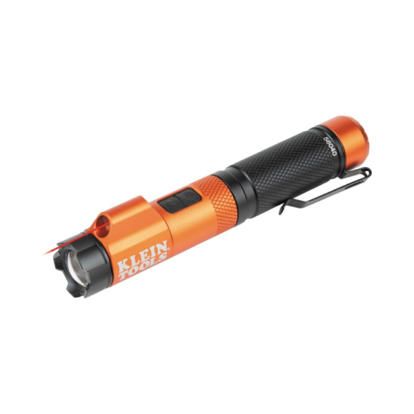 Klein Tools 56040 Magnetic LED Flashlight, 350 Lumen Rechargeable Light with Laser Pointer, Twist Focus, Hands-Free Magnetic Base, USB Charging