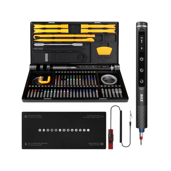 71-in-1 Small Electric Screwdriver Set, Cordless Precision Tool Kit with 5 Torque Settings (Max 0.6Nm), 42 Magnetic Bits, LED Light, Crowbar & Tweezers – Repair Kit for PC, Laptop, Phone, Electronics