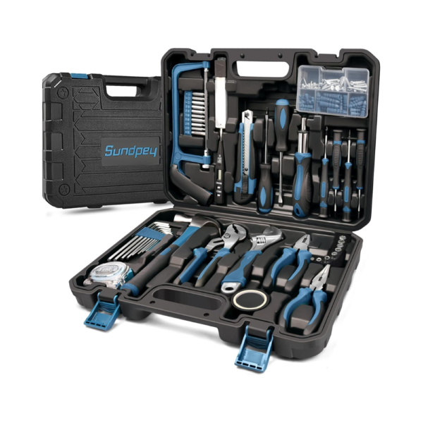 Sundpey Home Tool Kit 148-Pcs – Portable Household Hand Tool Set with Case, Ratcheting Screwdriver, Hex Key, Pliers, Wrench, Voltage Tester & Water Pump Plier for Men and Women