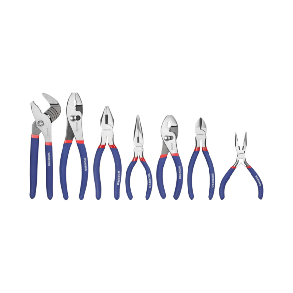 7-Piece WORKPRO Pliers Set Groove Joint, Long Nose, Slip Joint, Linesman & Diagonal Pliers for DIY, Home & Garage Use