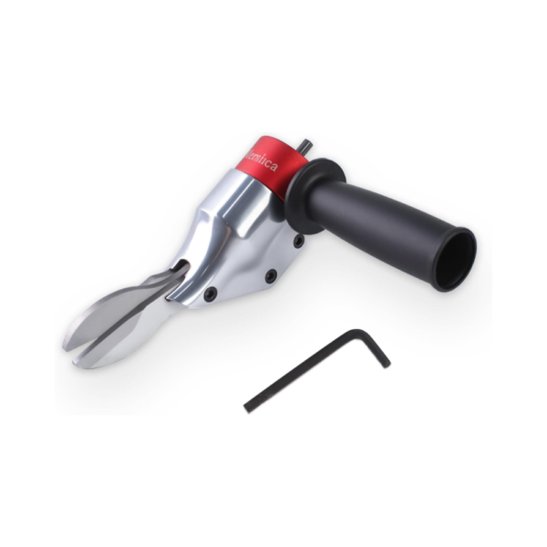 360° Pivoting Drill Metal Shear Attachment – Professional Sheet Metal Cutter for Cordless & Corded Drills – Cr-V Steel Blades, Adjustable Swivel Handle – Cuts Iron, Aluminum, Copper & More