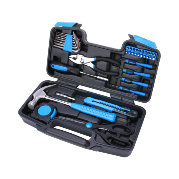 EFFICERE 40-Piece All Purpose Household Tool Kit Complete Essential Set for Home, Garage, Office & Dorm Use