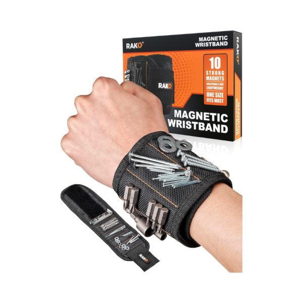 RAK Magnetic Wristband for Screws, Nails, and Drill Bits Powerful Magnets, Adjustable Strap, Durable Nylon Great Gift for Dad, Husband, Handyman