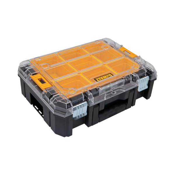 DEWALT TSTAK Tool Organizer Small Parts Tool Box with Removable Compartments, 44 lb Capacity (DWST17805)