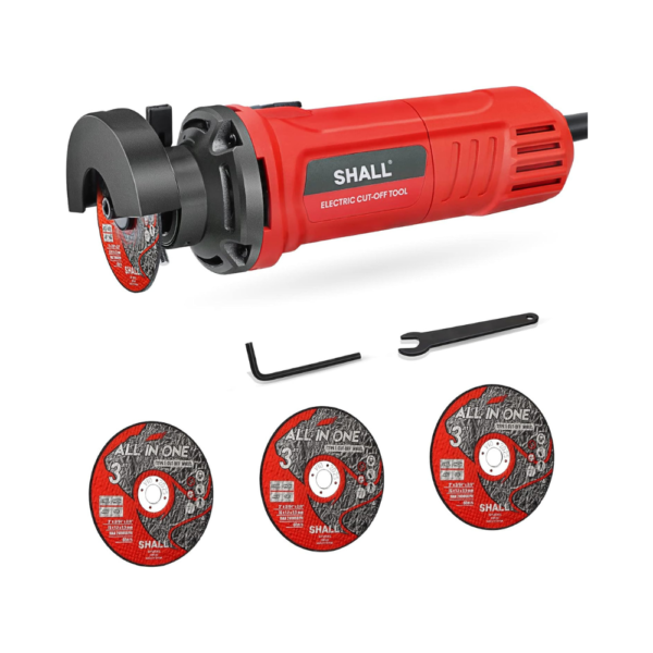 SHALL 3-Inch High-Speed Cut Off Tool, 3.5 Amp Metal Cutter with 3 Cutting Wheels, 24,000 RPM Electric Cutting Tool for Metal, Steel, Inox, PVC