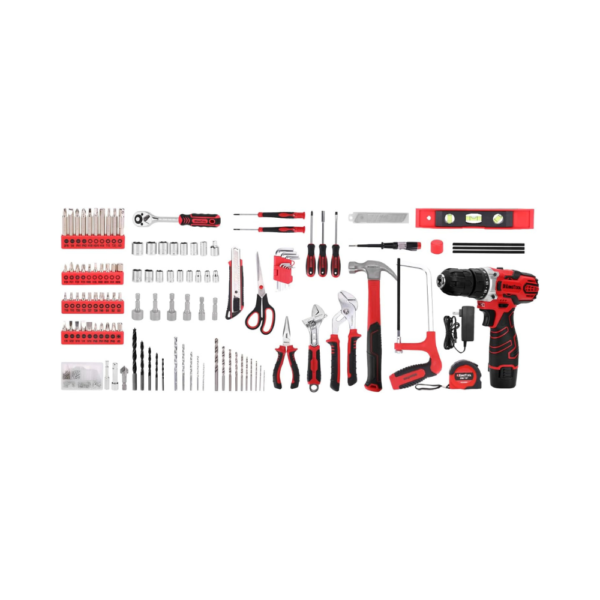 KingTool 276-Piece Tool Set Kit – 12V Cordless Power Drill Driver with Toolbox Storage Case & Drawer, All-in-One Drill and Hand Tool Set for Homeowners, DIYers, and Handymen