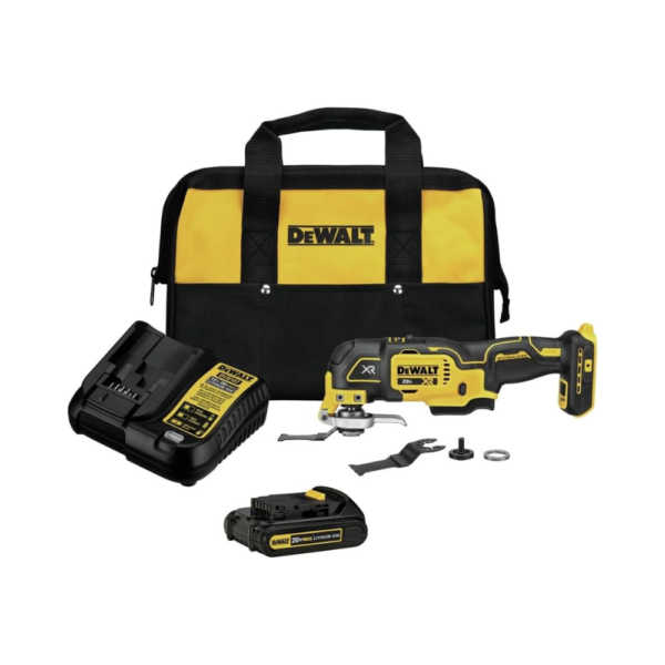 DEWALT 20V MAX XR Oscillating Tool Kit – Brushless Motor, 3-Speed Selector, Dual-Grip Trigger – Includes Blades, Battery & Charger (DCS356C1)