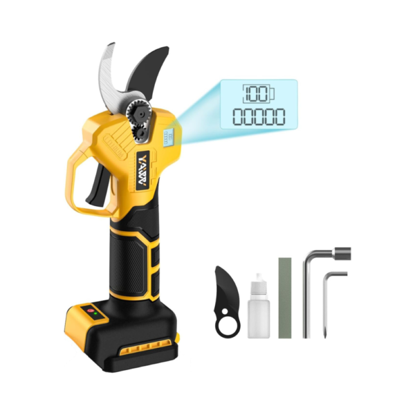 Brushless Electric Pruning Shears for DeWalt 20V Battery – Cordless Garden Shears with LCD Display, SK5 Steel Blades, and Adjustable Cutting Diameter (0.8–1.2 Inch) – Tool Only, Battery Not Included