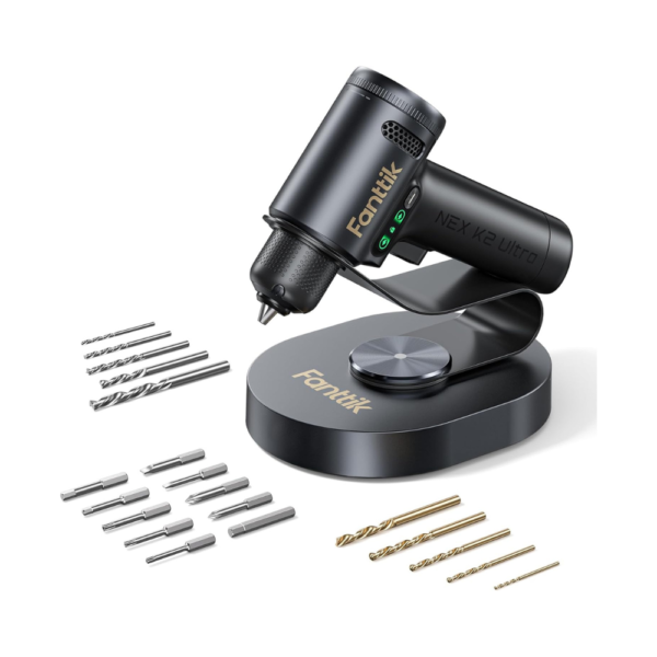 Fanttik K2 Ultra 7.4V Cordless Power Drill/Driver – Compact 3/8" Keyless Chuck, 30N·m Torque, 1250 RPM, TapSwitch Gear, Dual Display, 2.5Ah Battery, USB-C Charging – DIY Home Tool Kit
