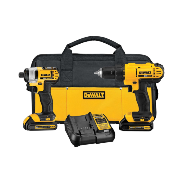 DEWALT 20V MAX Cordless Drill and Impact Driver, Power Tool Combo Kit with 2 Batteries and Charger (DCK240C2)