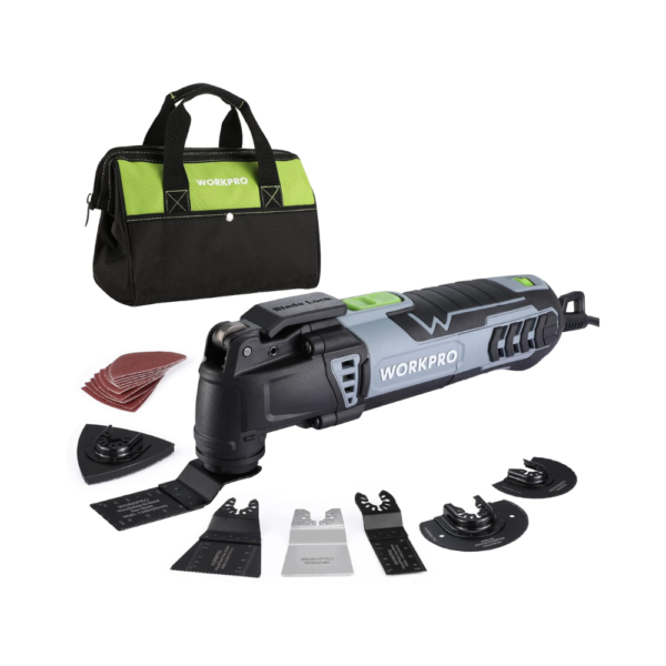 WORKPRO Oscillating Multi-Tool Kit, 3.0 Amp Corded Power Tool with 7 Variable Speeds, Quick-Lock Blade Change, 17 Accessories & Carrying Bag – Ideal for Cutting, Sanding, Scraping & DIY Projects