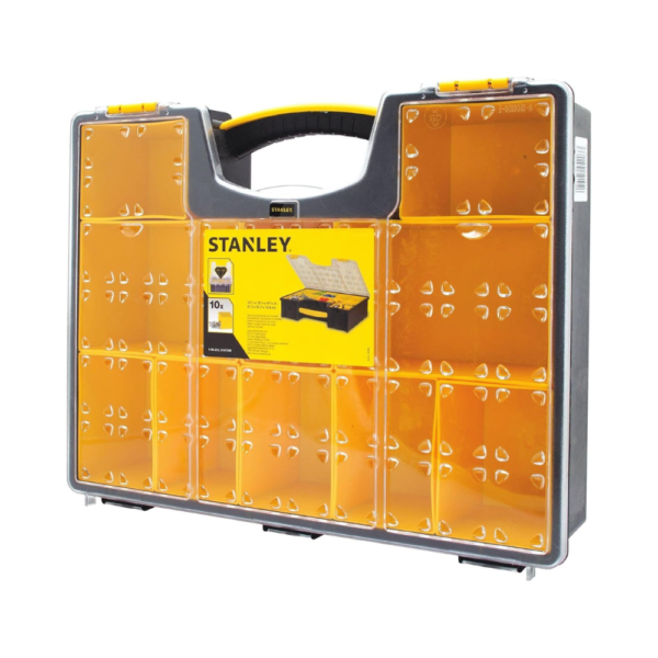 Stanley DEEP PRO Organizer Heavy Duty Storage Box with Removable Compartments & Clear Impact-Resistant Lid Made in USA