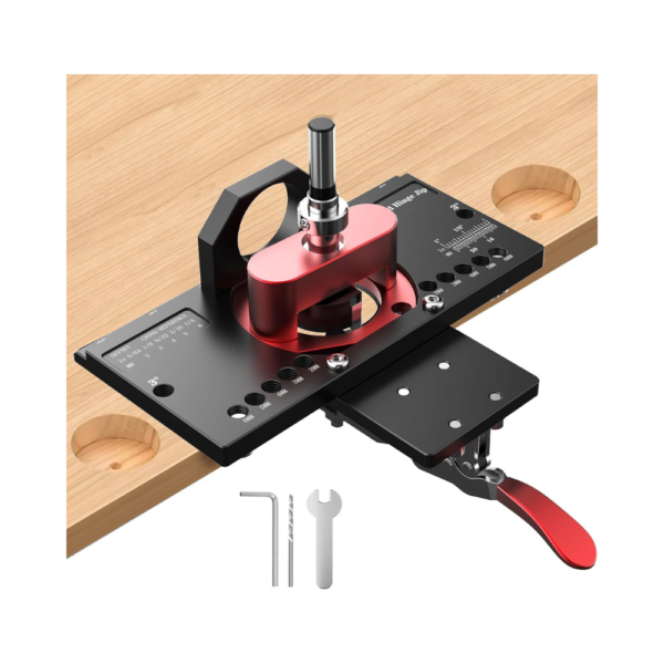 M-T Concealed Hinge Jig 35mm Cabinet Door Hinge Jig with Quick Clamp, Carbide Bit & Vacuum Adapter Drill Guide for Blum, Salice, Grass Hinges