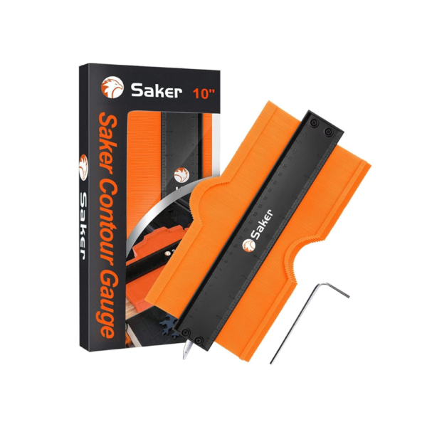 Saker Contour Gauge 10-Inch Profile Tool with Adjustable Lock Shape Duplicator for Woodworking, Tile, Carpet, and More – Ideal Gift for Men, Women, DIYers