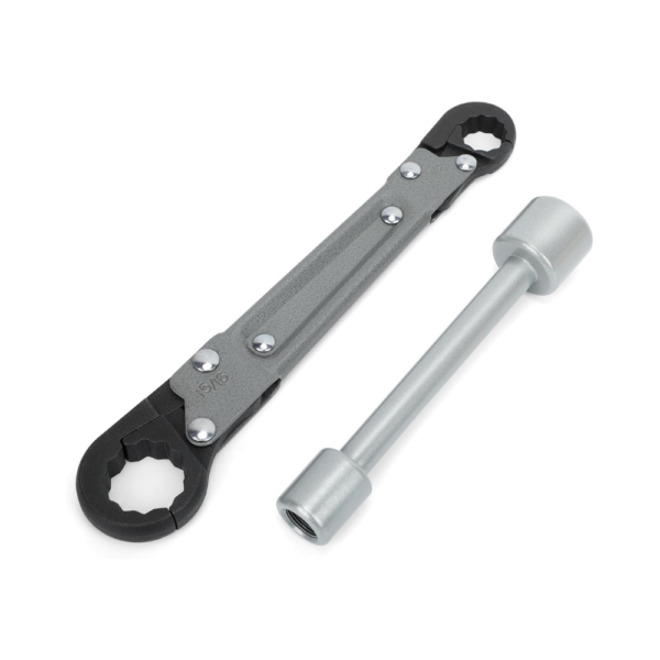 Plumbing Tools Angle Stop Wrench Kit – Adjustable Dual-End Wrench for Installing Angle Stops & Removing Compression Rings Fits 3/8" & 1/2" Compression Valves – Professional Silver Tool Kit