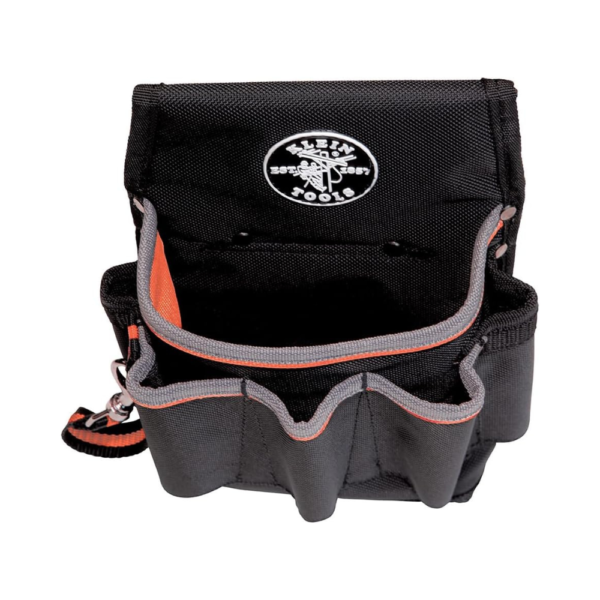 Klein Tools 5241 Tool Pouch Tradesman Pro 6-Pocket Pouch with Electrical Tape Thong & Reinforced Bottom – Durable Tool Holder for Belts