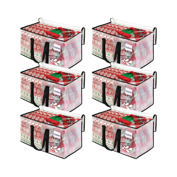 Clear Moving Bags Heavy Duty Extra Large – 6 Pack Storage Totes with Reinforced Handles & Double Zipper Packing Bags Alternative to Moving Boxes Waterproof Moving Supplies with Tag Pocket (29"x14"x14")