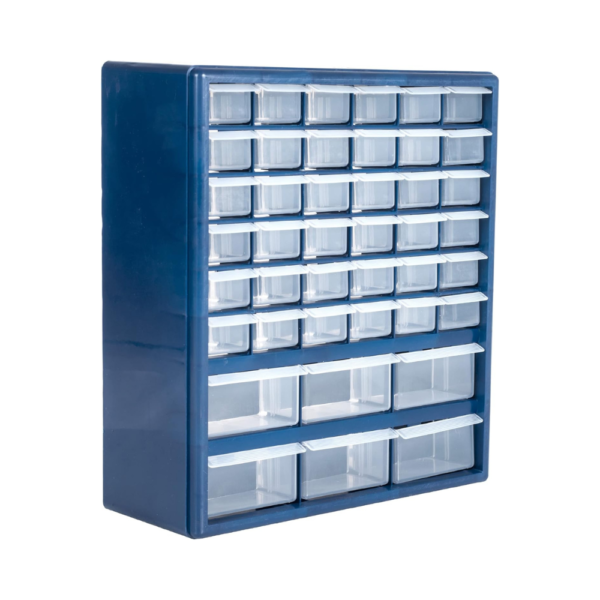Stalwart 42-Drawer Plastic Storage Organizer Wall Mount or Desktop Cabinet for Hardware, Crafts, Tools, Beads & Parts – Durable Polypropylene Container